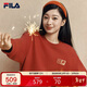 FILA 斐樂(lè )馬上起飛情侶男女套頭衛衣2026春新年款海棠花針織長(cháng)袖上衣