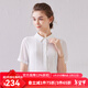 經(jīng)典故事（JANE STORY）寬松氣質(zhì)雪紡衫夏季2025新款高端白色雪紡襯衫收腰短袖襯衣女上衣 S02 L