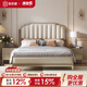 簡(jiǎn)菲娜實(shí)木真皮床美式雙人床1.8米2米2.2米法式輕奢大戶(hù)型主臥舒曼鋼琴 1.8米【框架床+2床頭柜】