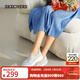 斯凱奇（Skechers）漁夫鞋秋季一腳蹬女鞋蕾絲單鞋透氣懶人散步鞋休閑媽媽鞋健步鞋 896020-LTGY/淺灰色 36