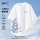 回力情侶純棉t恤男短袖ins風(fēng)設計感貓咪印花半袖青少年男女生夏裝上衣 白色(星星鯊胸標_右下標) 2XL (建議160斤-180斤左右)