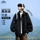 頂峰保羅（Dingfengbaoluo）夾克外套男士秋冬休閑寬松潮麂皮絨上衣美式棒球服YM9921黑色3XL