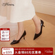 73Hours劉亦菲熱巴同款女鞋Brittany職業(yè)高跟鞋婚鞋淺口單鞋女軟底舒適