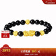 周大生【新年禮物】黃金貔貅黑曜石男士手串情侶送男友約2.7g