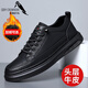 星頭啄木鳥(niǎo)100%全牛皮新款2026春季真皮防滑休閑皮鞋男士透氣運動(dòng)加絨棉鞋男 星頭3033新款黑色 43