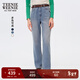 Teenie Weenie小熊女裝牛仔褲秋季休閑簡(jiǎn)約通勤直筒褲 淺藍色 L (170)