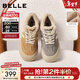 百麗（Belle）撞色厚底板鞋女冬季新款商場(chǎng)同款高幫大頭休閑鞋E6X1DDM5 棕色-毛里 37 (235mm)