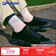 FILA FUSION斐樂(lè )潮牌帆布鞋男鞋拼接時(shí)尚黑色板鞋男情侶時(shí)尚帆布鞋 黑/斑皮棕-BB 41