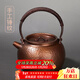 容山堂銅壺燒水壺紫銅手工泡茶壺煮茶器大號自動(dòng)上水電陶爐煮茶壺套裝 銅錘目紋提梁壺-直口