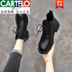 卡帝樂(lè )鱷魚(yú)（CARTELO）真皮惠州小馬丁靴女2025新款時(shí)尚英倫風(fēng)小皮鞋軟底透氣春秋單靴 黑色單里 38
