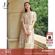 玖姿·安娜蔻曠野美拉德波點(diǎn)木耳邊雪紡寬松輕薄收腰連衣裙女夏款 花淺米 S