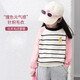 圖圖小象女童毛衣兒童針織衫童裝軟糯保暖上衣 黑白條紋 150身高約150cm
