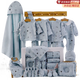 圣菲小象 新生兒禮盒嬰兒衣服套裝 四季純棉剛出生男女寶寶百天滿(mǎn)月禮物 四季款-小飛機霧霾藍【22件套】