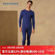 舒雅（Schiesser）7A抗菌男士圓領(lǐng)保暖內衣氨基酸保暖套裝 XL 寶藍