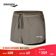 Saucony索康尼男子運動(dòng)訓練透氣官方正品雙層短褲 凈灰咖色CO040 M