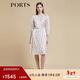 PORTS女裝春夏時(shí)尚優(yōu)雅印花連衣裙LD8D050PPT017 亞麻淺金印花 2