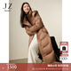 玖姿·安娜蔻【冰原系列】帽領(lǐng)收腰白鵝絨中長(cháng)羽絨服女2024冬款 卡其 S