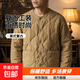 內膽棉衣男冬季阿美咔嘰美式復古工裝棉襖絎縫無(wú)領(lǐng)棉服外套 卡其色555-CPH 2XL 【建議140-160斤】