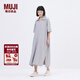MUJIIDEE 女式 平紋 短袖連衣裙 女裝裙子25年夏季 連身裙 GA45CC5S 煙熏綠色 L (165/88A)