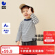 迷你巴拉【發(fā)熱抑菌】男女童長(cháng)袖T恤秋吸濕高領(lǐng)兒童打底衫2025新款 白藍色調00418 90