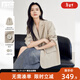 對白（DUIBAI）老錢(qián)風(fēng)經(jīng)典西裝外套女2026春新款寬松H型高級感氣質(zhì)通勤西服 卡其色 L