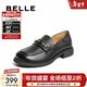 百麗（Belle）英倫風(fēng)樂(lè )福鞋女商場(chǎng)同款羊皮舒適便士樂(lè )福E1N1DCA5 黑色 37 (235mm)