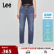 Lee涼涼褲25新品422修身中腰直腳輕薄深藍女牛仔褲