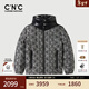 C'N'CCNC輕奢男裝冬季新款鴨絨厚實(shí)連帽羽絨服復古老花保暖外套 黑色花版 XS 46