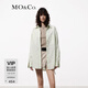 MO&Co.【UPF40+涼感防曬服】襯衫含棉夏設計感前短后長(cháng)白色摩安珂 冰川綠色 M 165