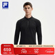 FILA 斐樂(lè )官方男子針織長(cháng)袖衫2025冬季健身運動(dòng)加絨半拉鏈長(cháng)T