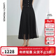 朗姿復古波點(diǎn)氣質(zhì)高腰顯瘦高級感裙子女夏季新款休閑半身裙 黑色 S