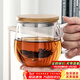 憶壺茶（YIHUTEA） 茶杯玻璃茶具加熱杯墊套裝泡茶道杯 綠茶杯紅茶帶過(guò)濾茶水分離杯 茗悅杯400ml-竹蓋
