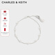 CHARLES&KEITH月光謐語(yǔ)仿珍珠細鏈條手鏈生日禮物新年禮物送女友CK5-12120407 Silver銀色 21cm 1個(gè)
