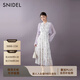 SNIDEL2025春夏優(yōu)雅荷葉邊小飛袖印花茶歇連衣裙SWFO252316 白色 M (1)
