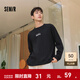 森馬（Semir）長(cháng)袖T恤男重磅寬松打底上衣撞色字母印花情侶裝秋冬季內搭外穿 黑色90001 M