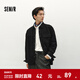 森馬（Semir）長(cháng)袖襯衫男格紋絨感牛仔外套不規則下擺冬季寬松翻領(lǐng)上衣時(shí)尚 牛仔水洗黑98201 L