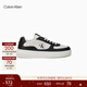 Calvin KleinJeans【新年禮物】男士復古ck皮革拼接印花厚底休閑運動(dòng)鞋板鞋 0GM-黑色/白色 42