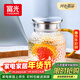 富光耐熱玻璃涼水壺大容量家用果汁杯花茶杯茶壺冷水壺錘紋壺1200ML