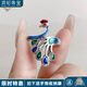 頂妃（DING FEI）復古琺瑯燒藍鍍銀孔雀戒指女個(gè)性鍍銀民族風(fēng)活口可調節指環(huán)禮物 HR488孔雀戒指  A25-310 開(kāi)口可調節