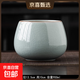 哥窯茶渣缸茶洗碗陶瓷開(kāi)片大號(hào)桌面水培筆洗茶水缸專用中式廢茶盂 哥窯天青-茶渣缸