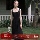 Teenie Weenie小熊白色連衣裙2025夏季新款優(yōu)雅氣質(zhì)黑色法式連身裙 黑色 S