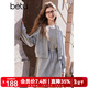 百圖betu女裝2025春季新款短外套連帽休閑百搭衛衣外套女2501T44 淺灰 S