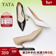 他她（TATA）尖頭高跟鞋女細跟通勤單鞋女鞋工作鞋秋新款 白色 38