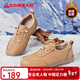 足力健老人鞋冬季加絨軟底單鞋媽媽鞋保暖鞋平底鞋休閑皮鞋 6326K杏色39