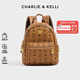 CHARLIE&KELLI CK品牌包包女款書(shū)包雙肩包女士2026年媽咪背包大容量實(shí)用電腦包 棕色小號【京倉配送 禮袋包裝】