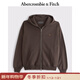 Abercrombie & Fitch經(jīng)典小麋鹿圖案保暖抓絨廓形衛衣外套25秋冬男裝122-5540 深棕色 L (180/108A) 尺碼偏大，建議小一碼