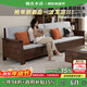 柚舍木語(yǔ)實(shí)木沙發(fā)客廳2025新款黑胡桃木沙發(fā)冬夏兩用箱體儲物沙發(fā)9-216#