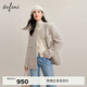 伊芙麗（eifini）蔣欣代言復古老錢(qián)風(fēng)氣質(zhì)素色羊毛粗花呢小香風(fēng)短外套女秋冬新款 杏色 155/80A/S