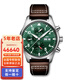 萬(wàn)國（IWC）瑞士原裝飛行員商務(wù)休閑機械手表男士腕表新年情人節日送老公禮物 43mm皮帶綠盤(pán)IW378005