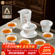 金鑲玉陶瓷功夫茶具整套蓋碗茶杯白瓷家用簡(jiǎn)約禮品盒高檔 節節蓋碗套裝